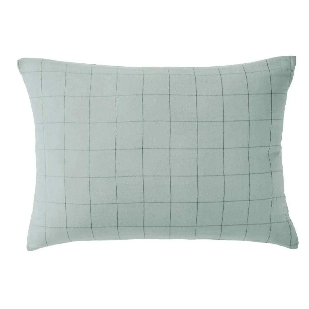 Taie d'oreiller rectangulaire gaze de coton (50 x 70 cm) Gaïa Match Vert eucalyptus