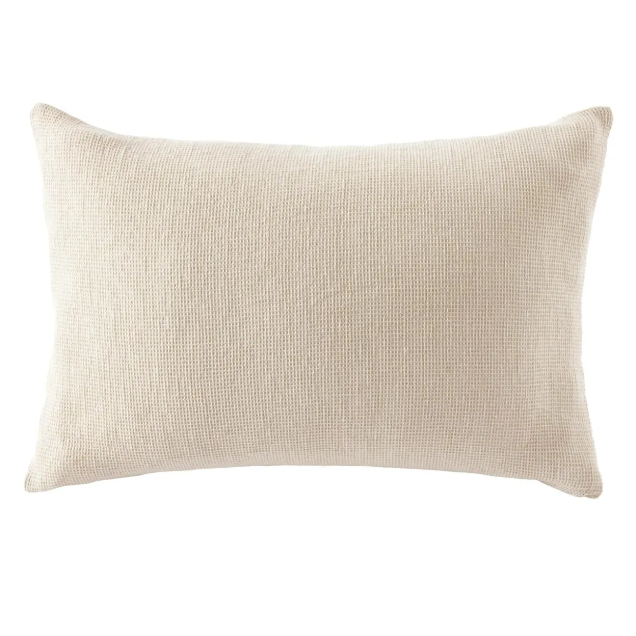 Taie d'oreiller rectangulaire coton nid d'abeille (50 x 80 cm) Eva Beige