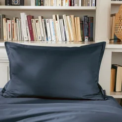 Taie d'oreiller rectangulaire percale de coton (50 x 80 cm) Cali Bleu marine
