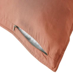 Taie d'oreiller rectangulaire lyocell Tencel™ lavé (50 x 70 cm) Olivia Terracotta