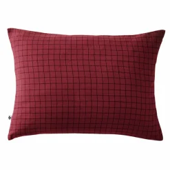 Taie d'oreiller rectangulaire gaze de coton (50 x 70 cm) Gaïa Mix Lie de vin