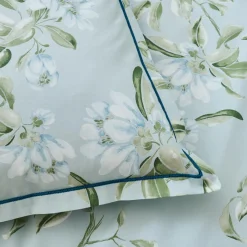 Taie d'oreiller rectangulaire percale de coton (50 x 70 cm) Eléna Nil Verte