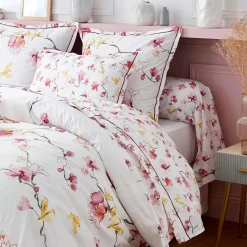 Taie d'oreiller rectangulaire percale de coton (50 x 70 cm) Elisa Rose