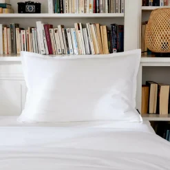 Taie d'oreiller rectangulaire percale de coton (50 x 70 cm) Cali Blanc