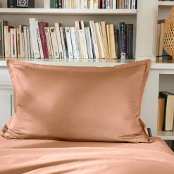 Taie d'oreiller rectangulaire percale de coton (50 x 80 cm) Cali Rose pêche