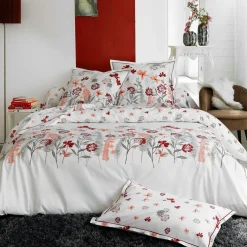 Taie d'oreiller rectangulaire percale de coton (50 x 70 cm) Petite folie Rouge