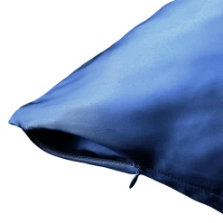 Taie d'oreiller rectangulaire soie de mûrier (50 x 80 cm) Mizuki Bleu marine