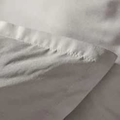Taie d'oreiller rectangulaire percale de coton (50 x 80 cm) Cali Gris clair