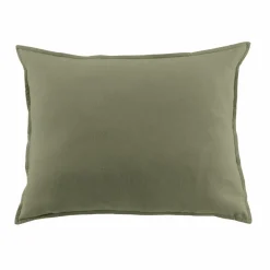 Taie d'oreiller rectangulaire flanelle de coton (50 x 80 cm) Nina Vert romarin