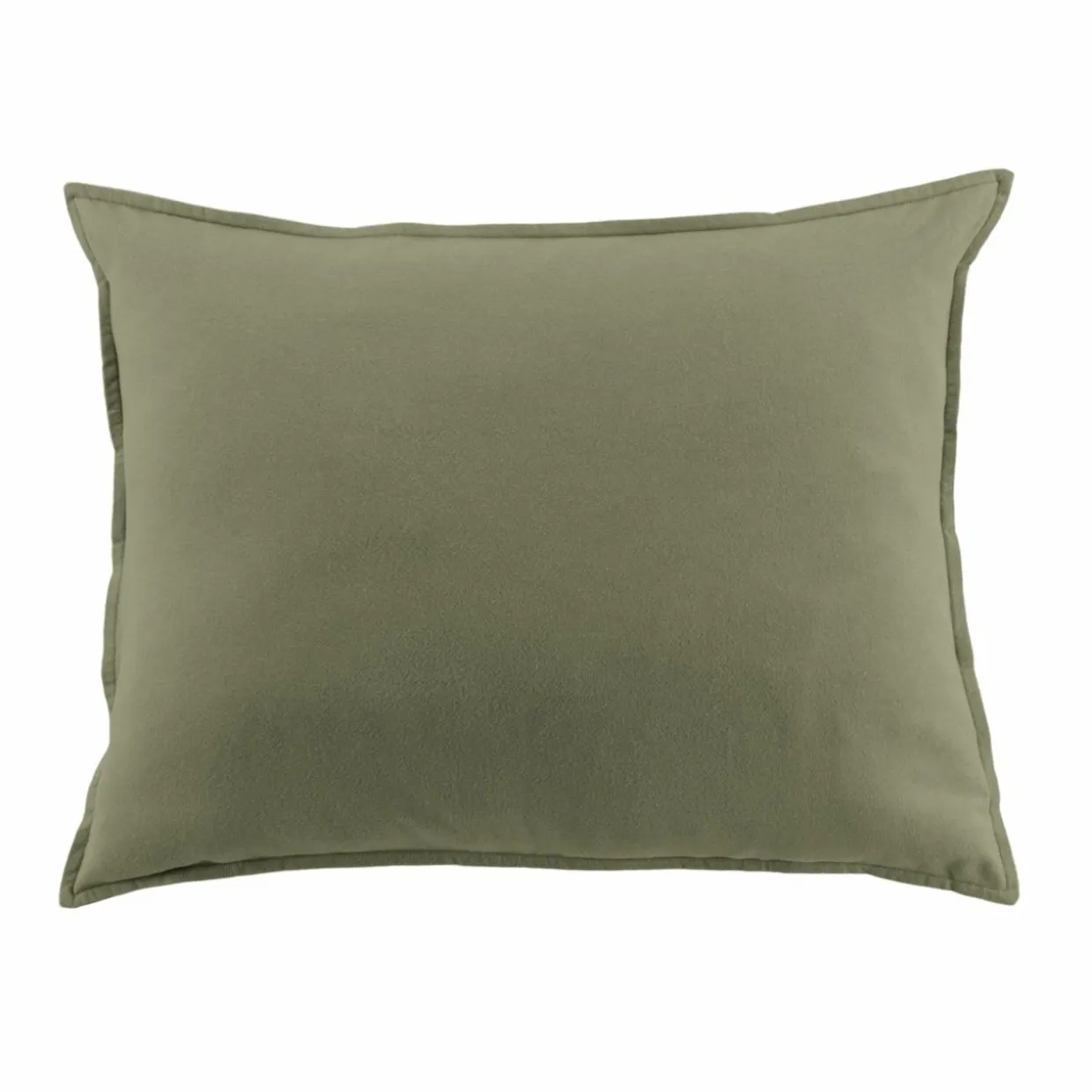 Taie d'oreiller rectangulaire flanelle de coton (50 x 80 cm) Nina Vert romarin