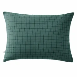 Taie d'oreiller rectangulaire gaze de coton (50 x 70 cm) Gaïa Mix Bleu canard