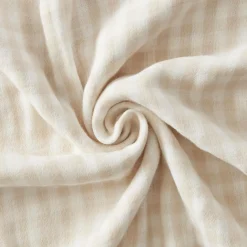 Taie d'oreiller rectangulaire gaze de coton (50 x 70 cm) Gaïa vichy Beige