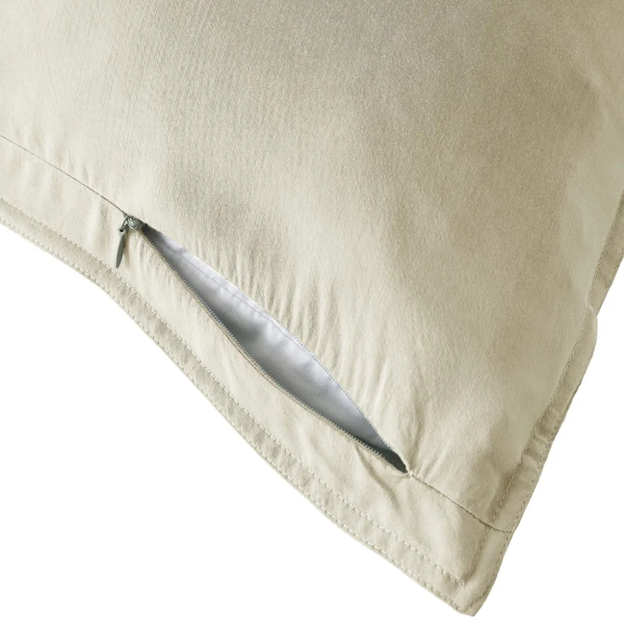 Taie d'oreiller rectangulaire lyocell Tencel™ lavé (50 x 80 cm) Olivia Beige pampa