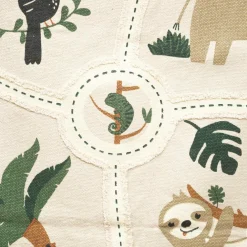 Tapis coton enfant (150 x 100 cm) Carte jungle Multicolore
