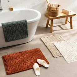 Tapis de bain en coton (50 x 80 cm) Ariel Ecru