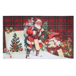 Tapis de Noël antidérapant (45 x 75 cm) Rupper Ecossais Bordeaux