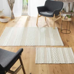 Tapis de salon coton (60 x 90 cm) Blanca Beige