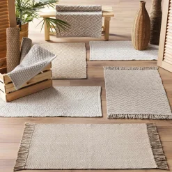 Tapis de salon coton (50 x 80 cm) Alivia Camel