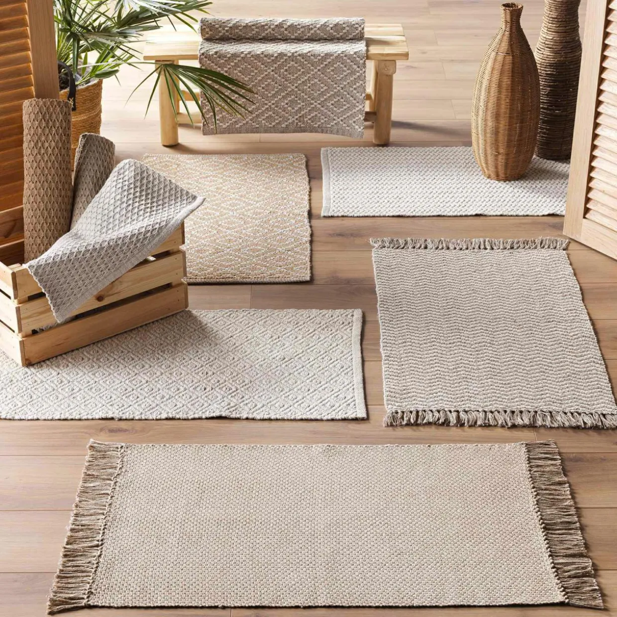 Tapis de salon coton (50 x 80 cm) Alivia Ecru