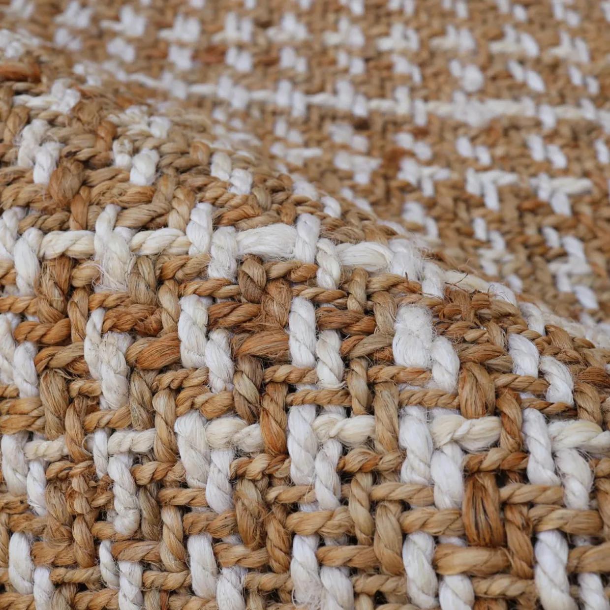 Tapis de salon rectangulaire jute tissée main (160 x 230 cm) Weston Marron