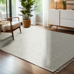 Tapis de salon rectangulaire laine tissée (160 x 230 cm) Jacks Beige