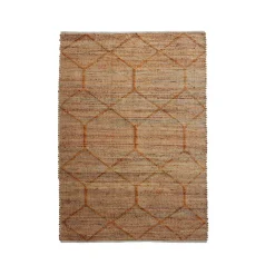 Tapis de salon rectangulaire jute et coton tissé main (160 x 230 cm) Jaya Marron
