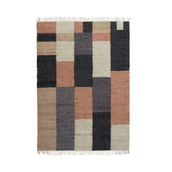 Tapis de salon rectangulaire jute et coton (160 x 230 cm) Freya Multicolore