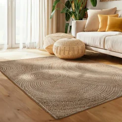 Tapis de salon rectangulaire jute tressée main (140 x 200 cm) Neha Beige