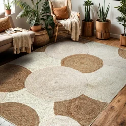 Tapis de salon rectangulaire jute tressée main (160 x 230 cm) Reina Beige