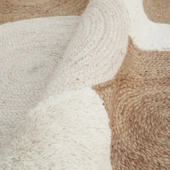 Tapis de salon rectangulaire jute tressée main (160 x 230 cm) Reina Beige
