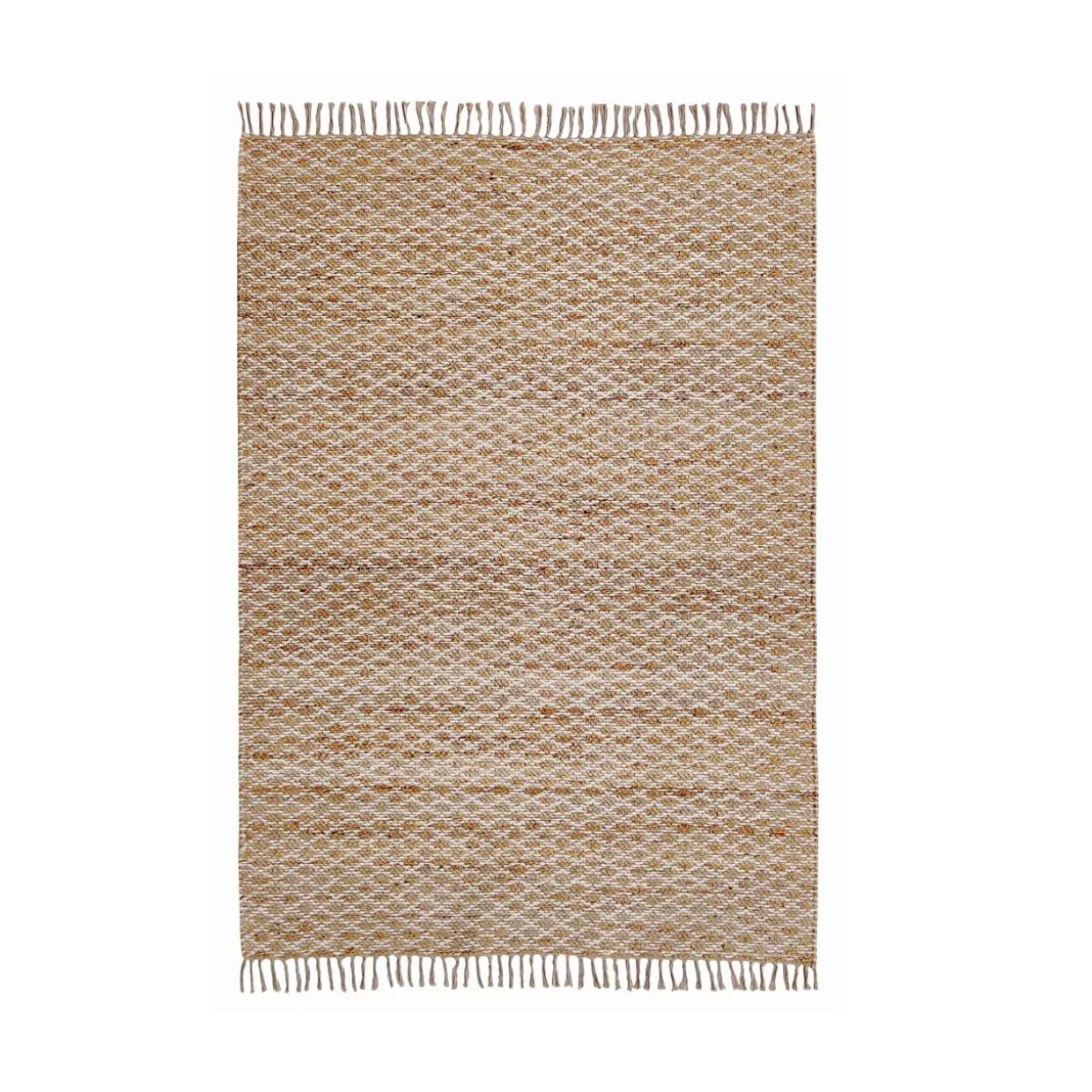 Tapis de salon rectangulaire jute tissée main (140 x 200 cm) Yuki Marron