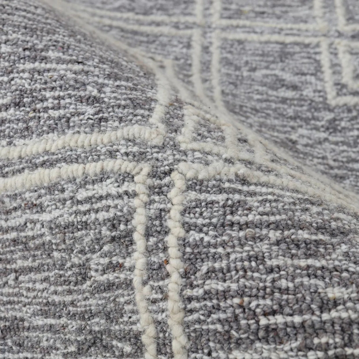 Tapis de salon rectangulaire laine tuftée (160 x 230 cm) Yutoo Gris