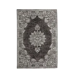 Tapis de salon rectangulaire jacquard (140 x 200 cm) Sana Gris