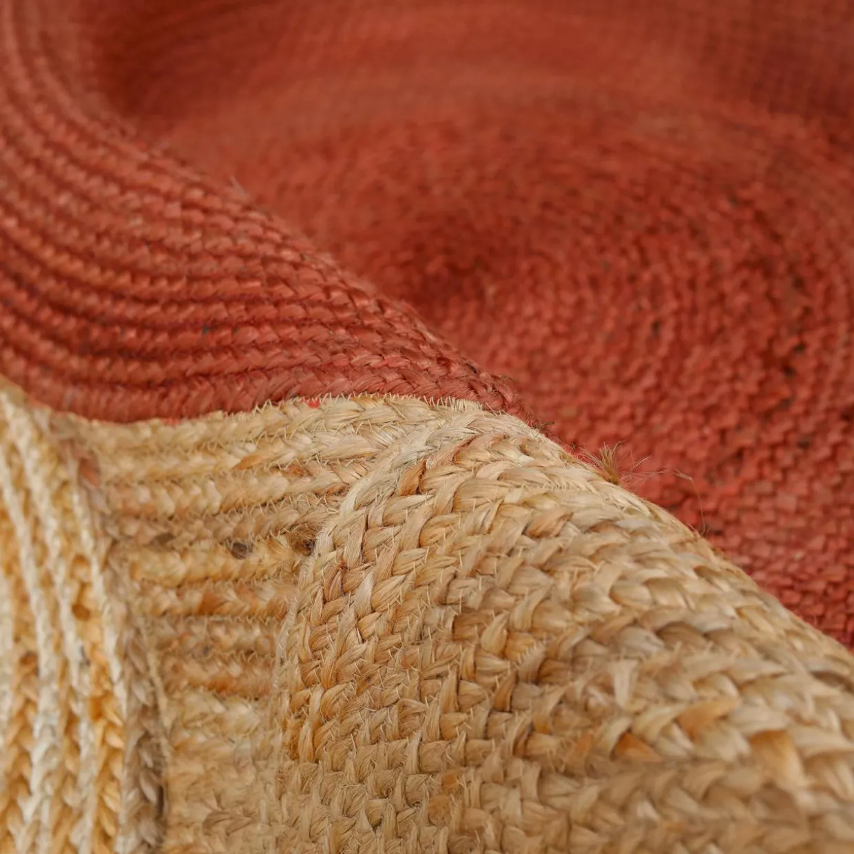 Tapis de salon rectangulaire jute tissée main (160x230 cm) Tara Terracotta