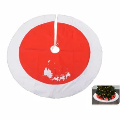 Tapis de sapin rond (D120 cm) Traineau du Père Noël