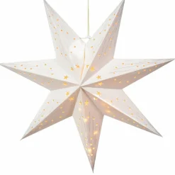 Étoile lumineuse à piles Origami (H40 cm) Oria Blanc et blanc chaud