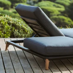Transat double en aluminium Monte Carlo Gris anthracite