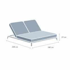 Transat double en aluminium Monte Carlo Gris anthracite