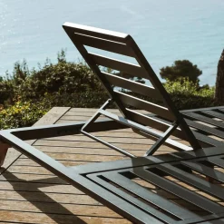 Transat double en aluminium Monte Carlo Gris anthracite