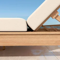 Transat double en bois d'acacia Bornéo Sable