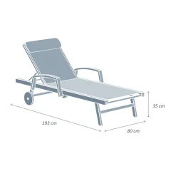 Transat en aluminium Pirae Taupe