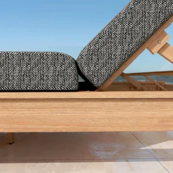 Transat en bois d'acacia Bornéo Gris anthracite