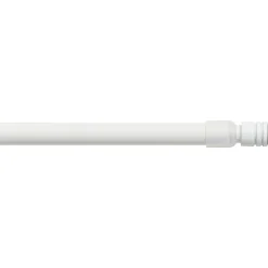 Tringle autobloquante extensible ronde (L80 - 110 cm / D10 mm) Pia Blanc satiné