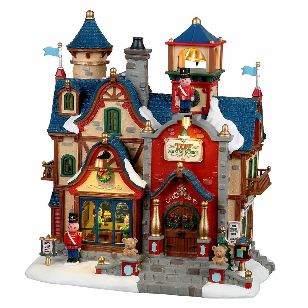 Village de Noël Lemax à piles lumineux Ecole de la fabrique de jouet