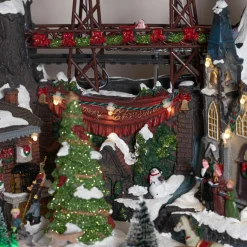 Village de Noël lumineux et musical à piles Glaçons colorés et illuminés