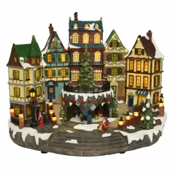 Village de Noël lumineux et musical Ville enneigée
