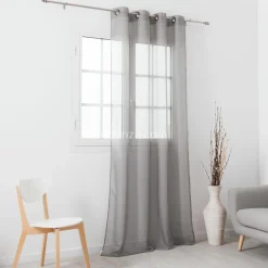 Voilage (145 x H240 cm) Givrée Gris perle