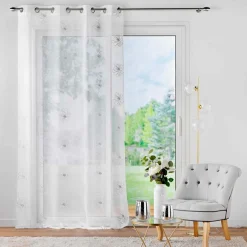 Voilage brodé œillets (140 x 240 cm) Sublimini Blanc