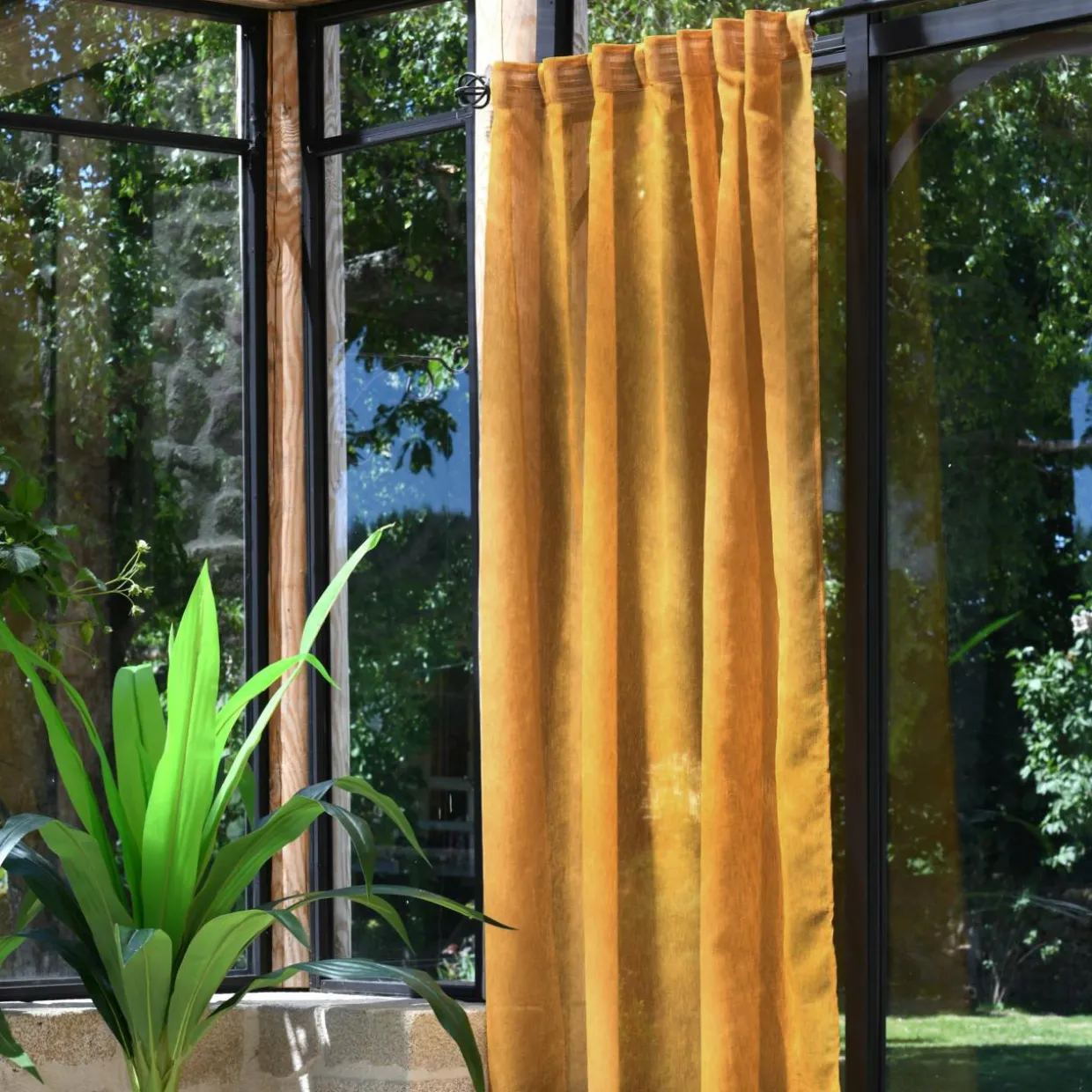 Voilage galon fronceur (140 x 260 cm) Derby Jaune moutarde