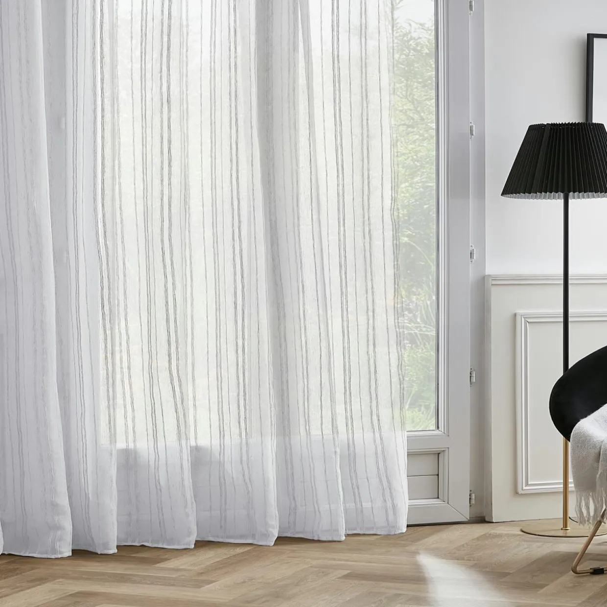 Voilage galon fronceur (280 x 240 cm) Théo Blanc